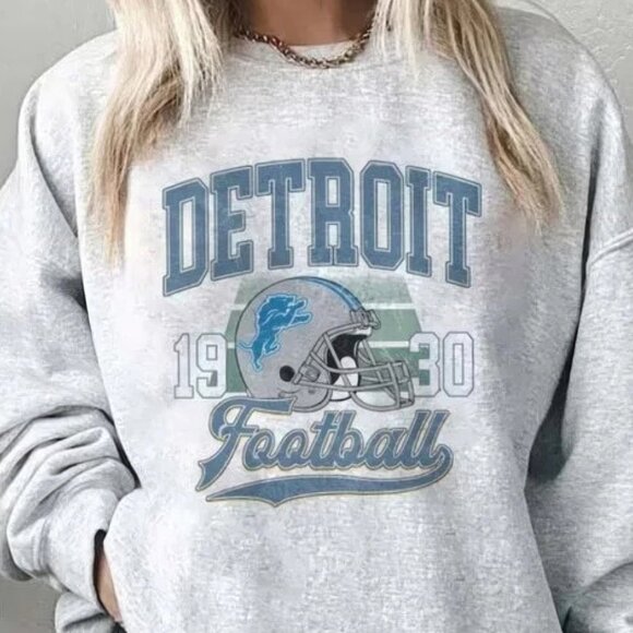 Detroit Football 1930 Sweatshirt, Graphic Retro Sport Crewneck Detroit shirt - Picture 2 of 4
